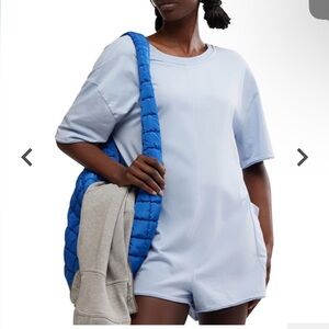 NWT Free People Movement Hot Shot Tee Romper in Steel Size XS